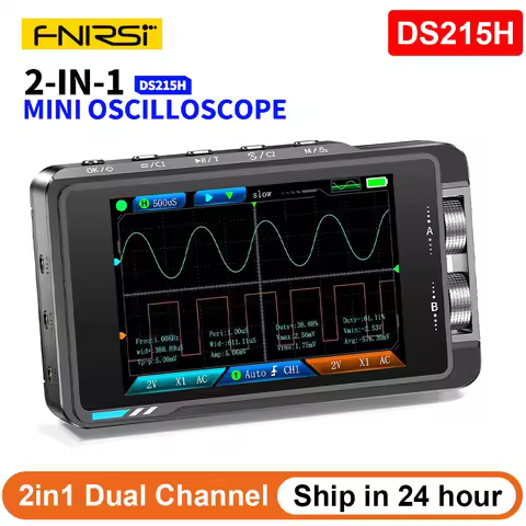 FNIRSI DS215H 2in1 Digital Oscilloscope Signal Generator Handheld Dual Channel 50MHZ 50MS/s Automati