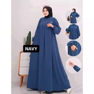Dress Gamis Muslimah Casual Midi Pamela Bahan Linen Premium Busana Fashion Pakaian Wanita Terbaru