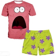 MINISO SpongeBob SquarePants Set Shirt Casual Fashion Fast Drying Breathable Loose Childrens T-shirt