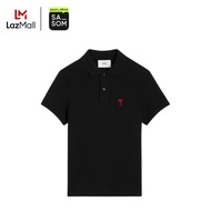 Ami Paris Ami De Coeur Polo Shirt Black | ของแท้ ตรวจสอบโดย SASOM