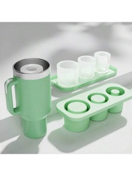 1pc Silicone Ice Mold With Three CompartmentsMold, Covered 20/30 Oz(887ml) Cup, Easy To Release Ice 