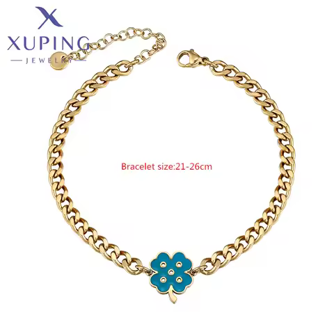 Xuping Jewelry New Arrival Elegant Light Gold Color Stainless Steel Bracelet for Women Gift