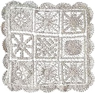 Vivienne WK0618L1 Doilies, 9.8 x 9.8 inches (25 x 25 cm), Beige, Machine Made Series Square Embroide