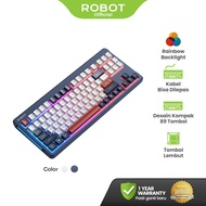 ROBOT Wired Keyboard Kabel Rainbow Backlight Type-C 89 Tombol Kompak Lembut Senyap Ergonomic Design