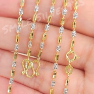 Necklace 2in1 Sugarcane Cut With Ss Pattern/2mm Glass. 92.5% Pure Silver Italy Plated With 2 Kings (