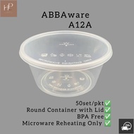 (READY STOCK) 50pcs+- of disposable 12oz round plastic food containers- ABBAware