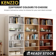 KENZZO : Alder 5 Tier Multipurpose Bookshelf Cabinet Organiser Storage Wooden Book Rack Shelf Utility Rak Buku Kabinet