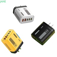 JANRY 240W Charger Plug, USB A+C With Light Phone Charger Adapter, Multi Port Fast Charging EU/US US