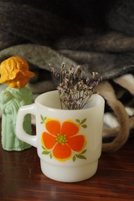 少見美國製Fire King馬克杯印花 杯子 W666