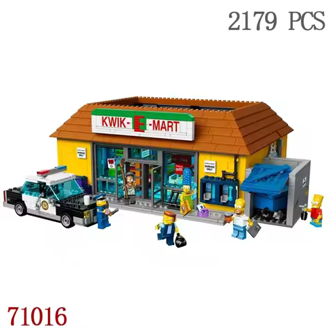 New products 2179pcs Blocks Toys of city supermarket Kwik-E-Mart store Virginia Simpsons convenient 