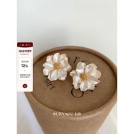 Suzyacc kr temperament light luxury fragrance Camellia Earrings Female 2024 New Style High-End Frenc