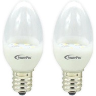 PowerPac 2 Pieces X 1w E12 Led Bulb Yellow Light Pp6220ww