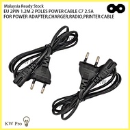 EU 2PIN 1.2M 2 POLES POWER CABLE C7 2.5A FOR POWER ADAPTER,CHARGER,RADIO,PRINTER CABLE