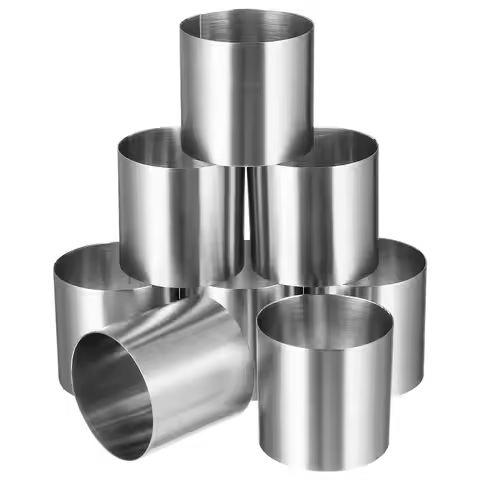 8 pcs 5cm Stainless Steel Cake Ring Molds Mousse Cheese Tart Circle Rings Biscuit Mould Kitchen Past