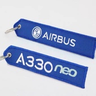 A330 Neo Airbus keychain Tag remove before flight Blue