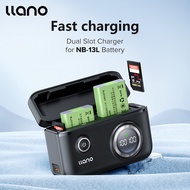 llano NB-13L Camera Charger Dual Charging Ports LED Display with SD Card Storage Function  For Canon