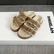 Poetry Orchid Fur Shoes - Women’s Winter Outwear with Lamb Fur & Fleece Liner