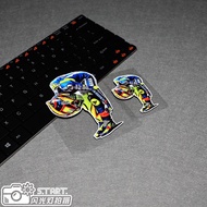 Motorcycle GP Rider Sticker Rossi Bow Q Version AGGV Sticker Decal Motorcycle Electric Bicycle Unique Decorative Reflective Sticker