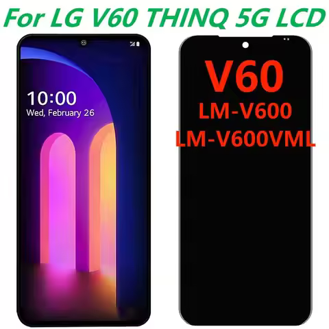 Original 6.8 For LG V60 LCD Display With Frame LG V60 ThinQ 5G LM-V600 Touch Screen Digitizer Assemb