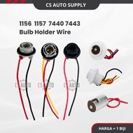 BA9s 1156 1157 T20 7440 7443 Bulb Holder Socket with Adaptor wire harness W21W Metal PVC Plastic (1p