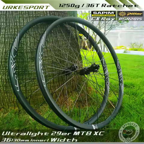 29er Ultralight XC MTB Carbon Wheels 36mm External 30mm Inner 1250g Sapim CX Ray / Pillar 2015 UM03D
