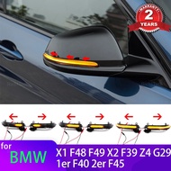 Dynamic Black LED Turn Signal Sequential Rearview Mirror Light For BMW X1 F48 F49 X2 F39 1er F40 2er