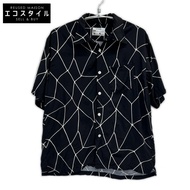 Nexus Seven 黑色人造絲蜘蛛網夏威夷襯衫，開領襯衫，48 碼 [二手]