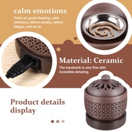 S9wsustore--Electronic Aromatherapy Electric Incense Burner Essential Oil Night Light 220V Timing Te