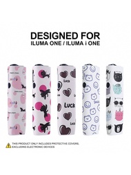 1 CÁI CHO IQOS ILUMA One/I ONE Bộ vỏ bảo vệ, Da PU in hình mặt cười, Tình yêu, Mèo, Bảo vệ toàn diện