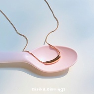 earika.earrings - pipe necklace สร้อยคอเงินแท้ S92.5 (มีให้เลือก 3 สี) ปรับขนาดได้
