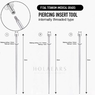 F136L Titanium Piercing Insert Tool – Internally Threaded - Push Pin Titanium Earring Piercing Tool
