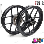 ล้อแม็ก CLICK/CLICK-I/SCOOPY-I/AIRBLADE/ZOOMER-X/ICON ล้อแม็กแต่ง ลายก้ามปู ขอบ 14" สีดำทอง"