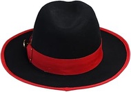 Classic Fedora Hat, Purple with Gold Band, Wide Brim