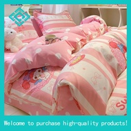 Ins Cartoon Stitch 4 IN 1 Bedding Sets Dormitory Bedroom Comforter Cover Flat Bedsheet Pillowcase