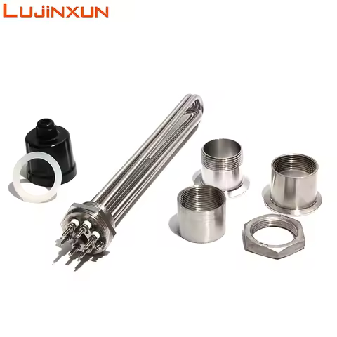 Lujinxun Heating Element With Probe / Ground Screw DN32 1 1/4" BSP Thread 3U Tubular Electrical Imme