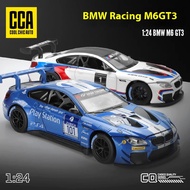 CCA 1:24 BMW M6 GT3 Model Cars Alloy Diecast Toys Wheel Pull Back Sports Car with Light Music Vehicl