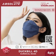 masker duckbill 4d 4 ply medis antivirus - absolute ( 2 pcs / sachet ) - navy blue