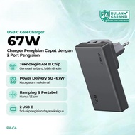 AUKEY Charger GaN 67W USB C Multi Port Fast Charging Ultra Slim PA-C4