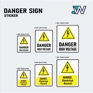 Danger High Voltage / Danger Electrical Hazard Inkjet Sticker