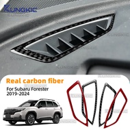 KUNGKIC Carbon Fiber For Subaru Forester 2019-2024 Car Dashboard Side Vent Trim Frame Decorative Int