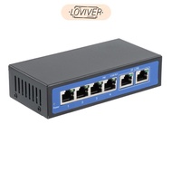 [Loviver] 6-Port Fast Ethernet PoE Switch - 4 Port PoE & 2 Port Uplink, 10/100Mbps