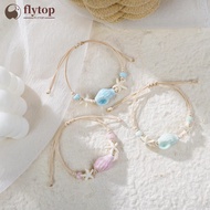 FLYTOP Ocean Style Ceramic Resin Bracelet For Women Boho Wrap Charm Friendship Bracelet Trendy Daily