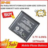 New BP-6M 3.7V 4.0Wh 1070mAh Mobile Phone Battery for Nokia N93 N73 9300 6233 6280 6282 3250 6234 62