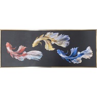 Global House COZY ภาพพิมพ์แคนวาสพร้อมกรอบ ปลากัด 94x36x3.5ซม. POLITA-F04 รับประกันของเเท้