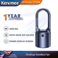 Keromee 6-Speed Portable table bladeless fan cooling fan Mini Fan USB Rechargeable fan  Student dormitory Office