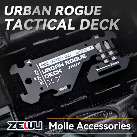 Urban Rogue Tactical Deck Screwdriver Bit Hex Key Bottle Opener Outdoor Tool Set Molle Accessories B