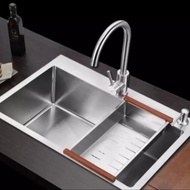 valpra sink 7545 komplit set bak cuci piring 1 lubang 75x45 cm stenlis