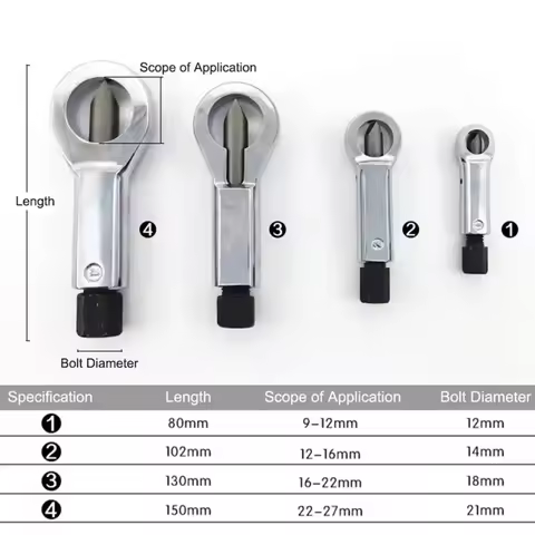 Nut Screw Splitter Set Remover Tools, Rusted Nut Breaker, Steel Nut Extractor, Manual Pressure Nut C