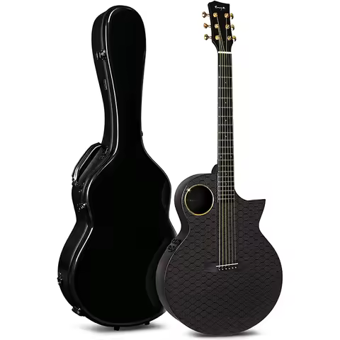 With Hard Case Leather Strap NEW Enya X4 Pro 36/41 inch Carbon Fiber AcousticPlus Cutaway Guitar