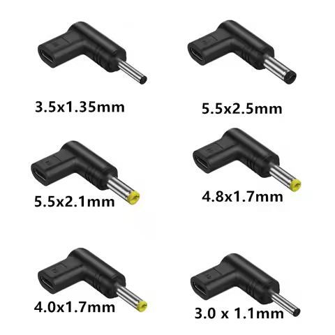 USB C PD to DC Power Connector Universal 5V 9V 12V 15V 19.5V Type C to DC Jack Plug Charging Adapter